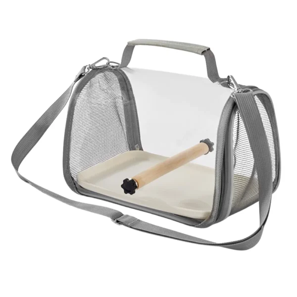 Foldable plastic bird travel carrier with perch and tray – wholesale pet supplies