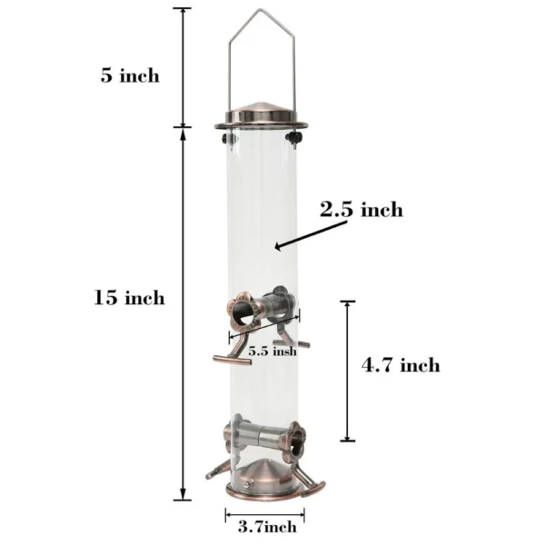 10001 Size dimensions of hanging metal bird feeder bowl for parrots and small birds