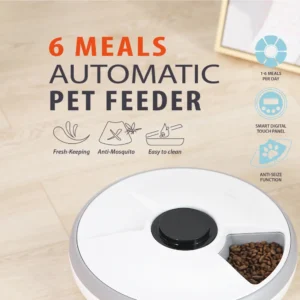 10002 Wholesale Smart Automatic Pet Feeder – Timed 6-Meal Food Dispenser for Pets