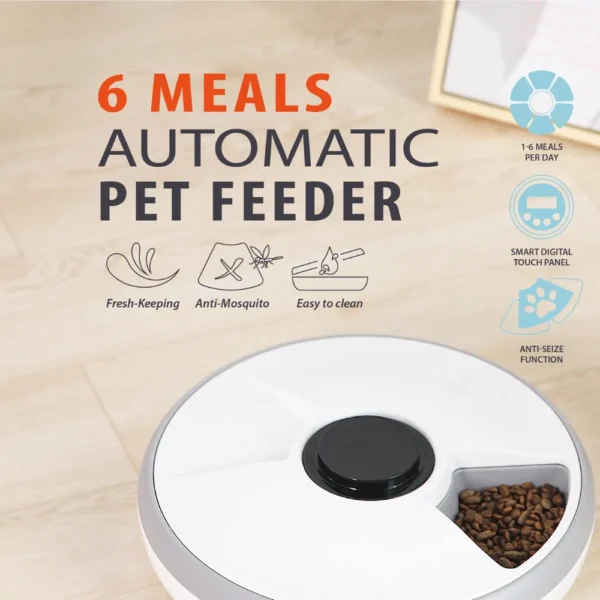 10002 Wholesale Smart Automatic Pet Feeder – Timed 6-Meal Food Dispenser for Pets