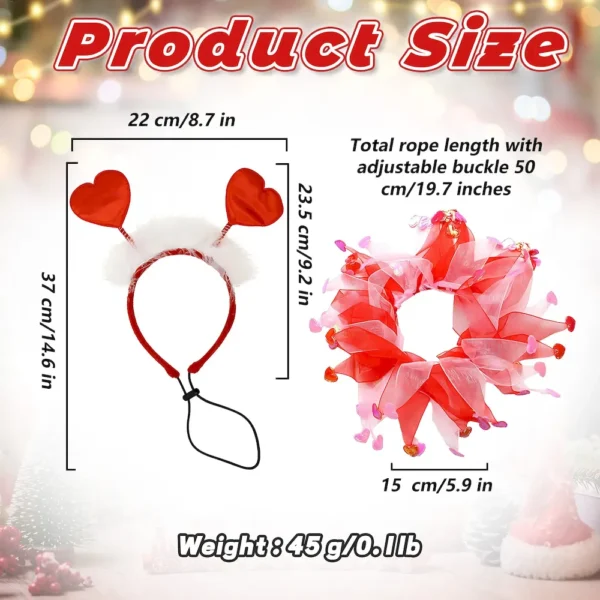 10003 Sizes of Valentine’s Day dog neckbands and headbands for small and medium dogs