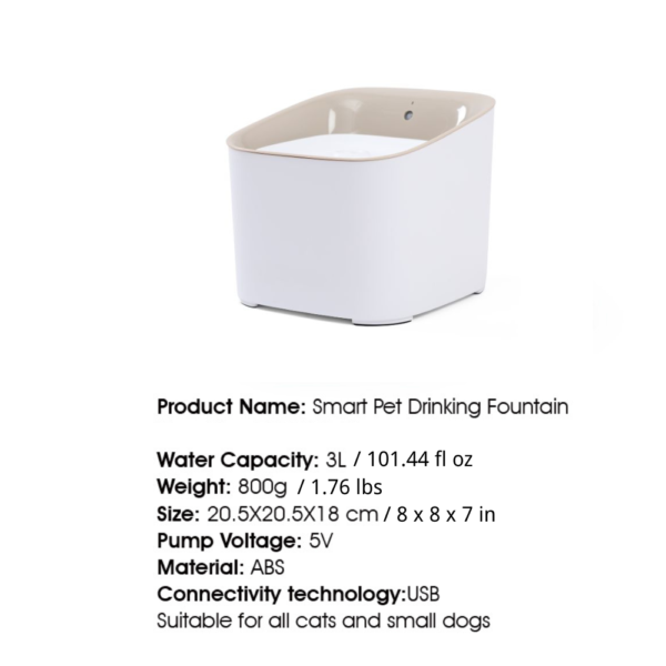 10004 Dimensions of wholesale automatic pet water fountain – cat and dog drinking dispenser