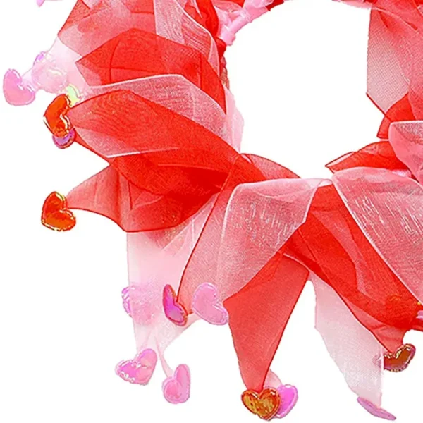 10005 Close-up of Valentine’s Day-themed dog neckbands and headbands with cute heart designs