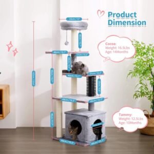 Condo Large Cat Trees Dimensions of large DIY cat tree tower with multiple platforms and scratching posts