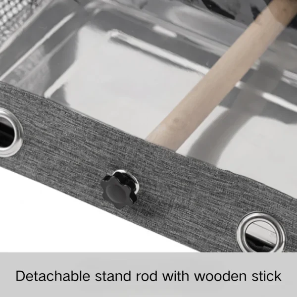 10008 Portable bird carrier with perch and removable tray for easy cleaning