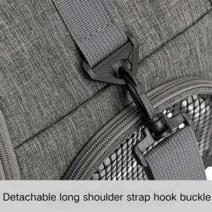 10009 Close-up view of bird travel carrier showing foldable design and plastic tray