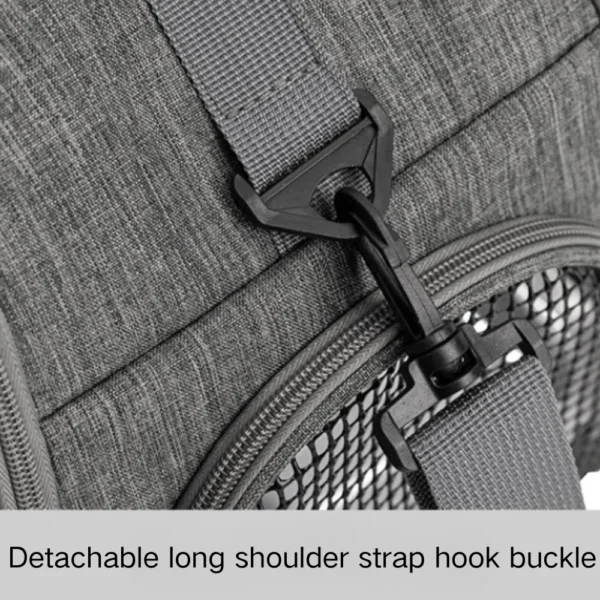 10009 Close-up view of bird travel carrier showing foldable design and plastic tray