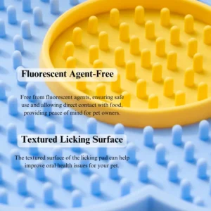 10013 Close-up of textured sunflower silicone lick mat surface for slow feeding