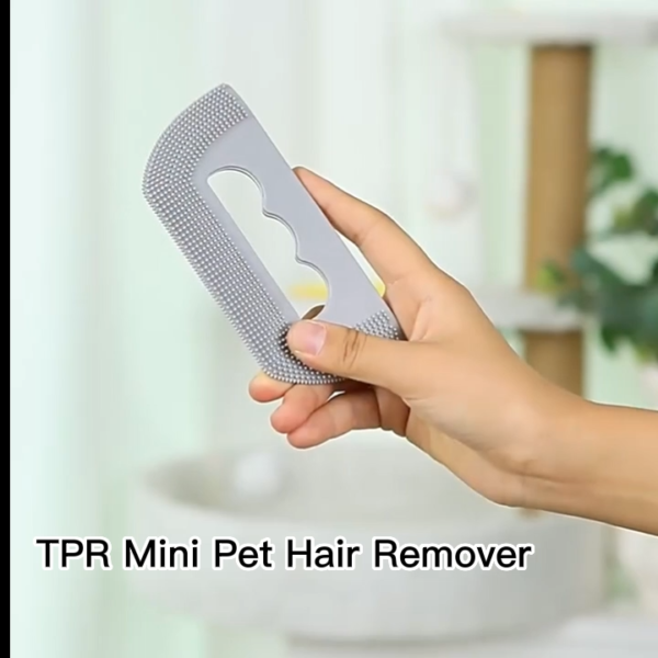10001 Pet Owner Using Grey TPR Mini Pet Hair Remover on Sofa Fabric
