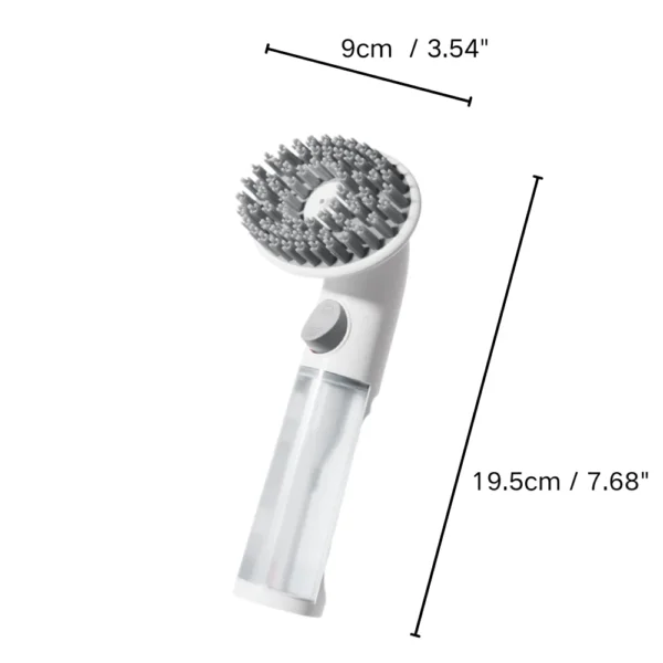 10001 Size chart of silicone grooming brush with long handle for dogs and cats