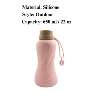 Dimension chart of foldable silicone pet water bottle travel cup for wholesale buyers
