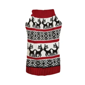 Wholesale Christmas Dog Sweater – Double Reindeer Knit Design for Holiday Pet Apparel