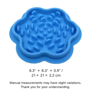 Dimensions of anti-choking silicone pet slow feeder bowl for cats and dogs