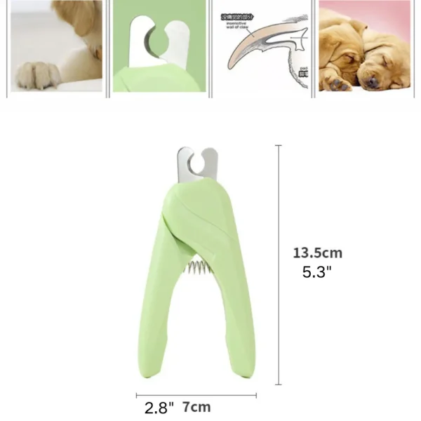 10001 Size guide for stainless steel pet nail clipper with ergonomic grip