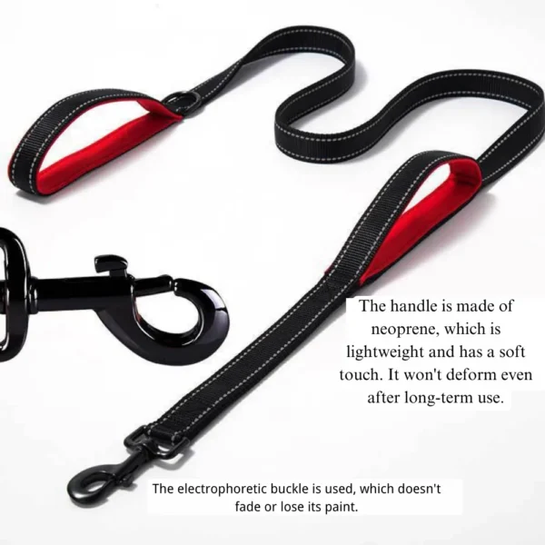 10001 Reflective strip detail on 71 inch dog leash for safety at night, bulk supply for pet stores
