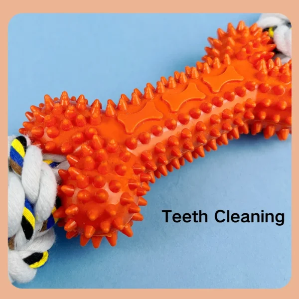 10001 Durable dog chew toy combining TPR and cotton rope for chewing and dental health