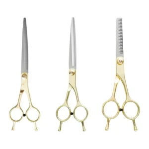 7.7″ & 6.5″ Stainless Steel Pet Grooming Scissors – Straight, Curved & Thinning Shears