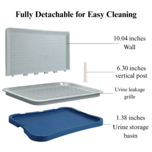 Large Indoor Dog Potty Tray with Wall Guard Size Dimensions