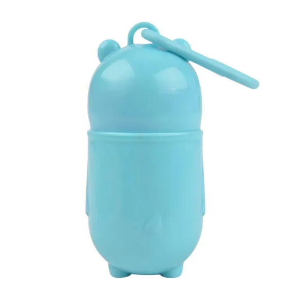 10002 Bear poop bag holder attached to dog leash, convenient for outdoor use
