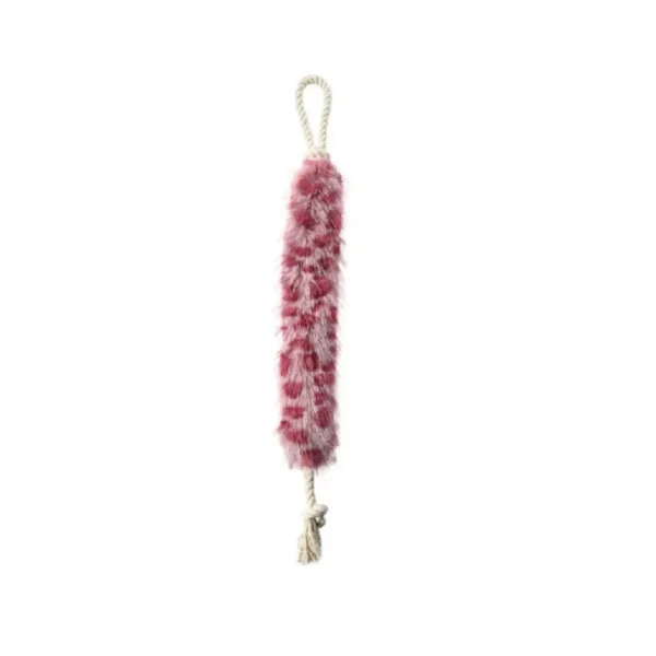 10002 Pink plush crinkle rope chew toy for dogs – wholesale pet supplies