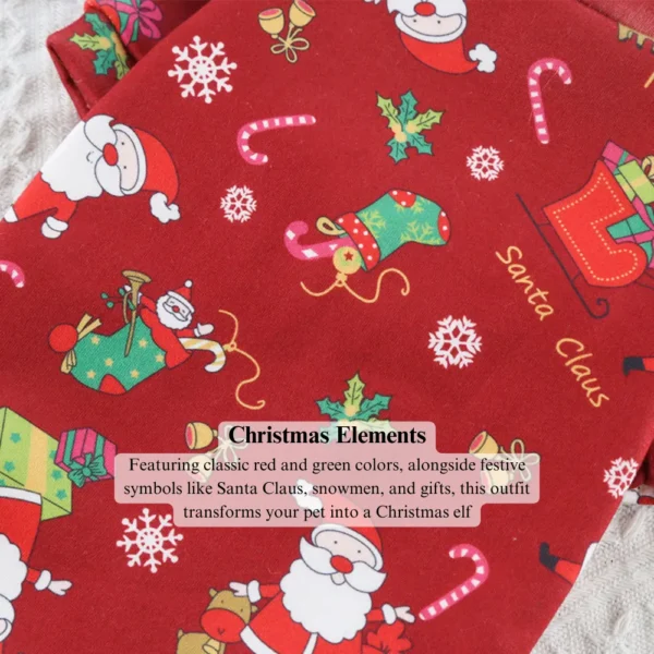 10002 Close-up of soft fleece lining and holiday print on Christmas dog sweatshirt – warm and comfortable material