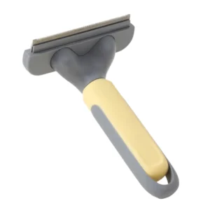 Yellow pet deshedding comb for cats, wholesale grooming tool