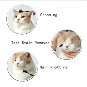Close-up of stainless steel teeth pet grooming comb