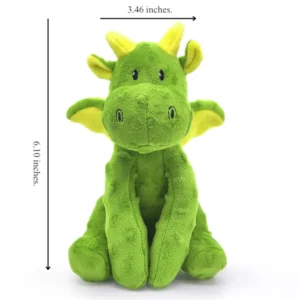 Size chart of durable plush squeaky dog toy with crinkle paper for wholesale buyers
