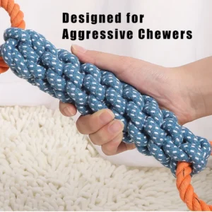 Close-up view of durable twisted cotton rope with reinforced double ring design