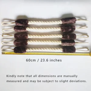 Cotton rope dog chew toy – product size chart and length dimensions