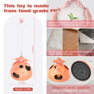 10003 Cat Playing with Multi-Level Ball Track and Teaser Wand – Interactive Self-Play Toy