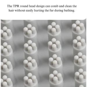 10003 Close-up of silicone bristles on pet de-shedding massage bath brush