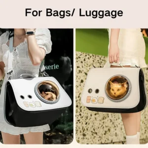 Portable cat carrier with breathable mesh and adjustable shoulder strap
