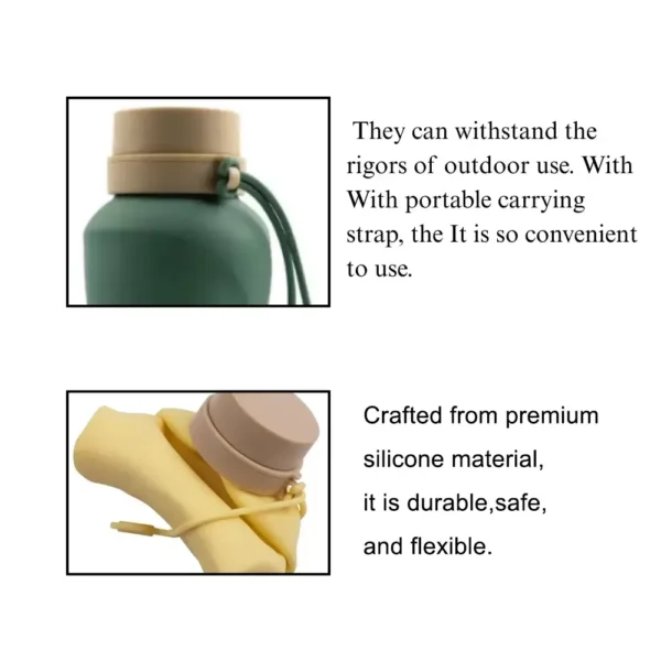 10004 Durable foldable silicone water cup with portable strap for dogs and cats