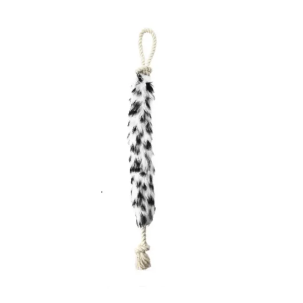 10004 White plush crinkle rope chew toy for dogs – wholesale pet shop toy