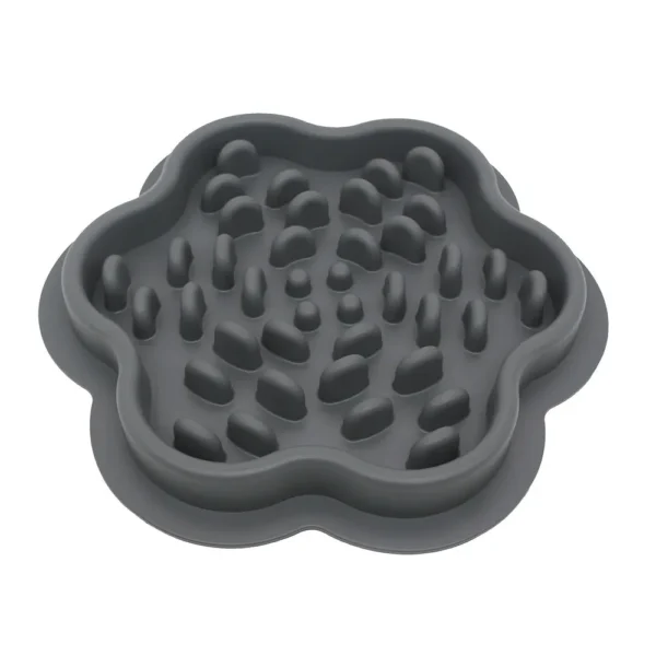 10004 Anti-choking silicone slow feeder pet bowl in dark grey color