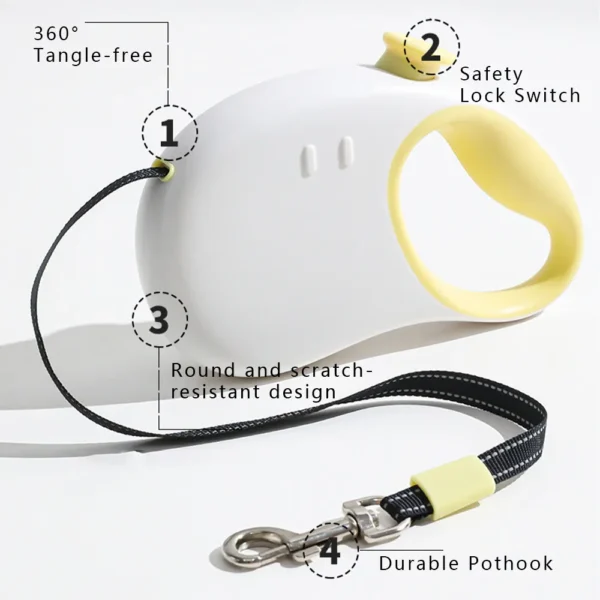 10004 Portable retractable leash in use during pet exercise