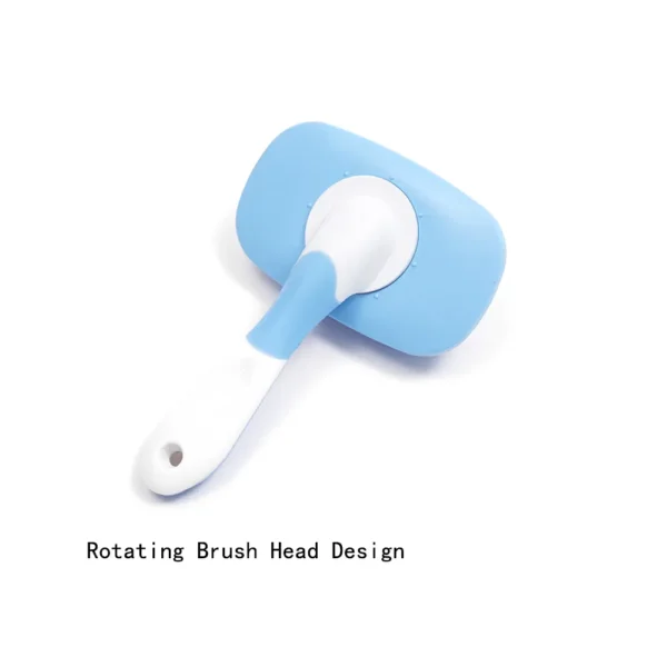10004 Close-up of soft TPR bristles and ergonomic ABS handle pet bath brush