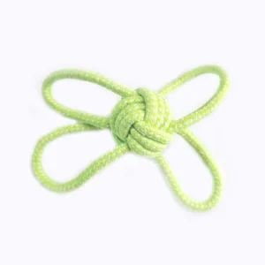 10004 Braided rope ball dog toy in green color
