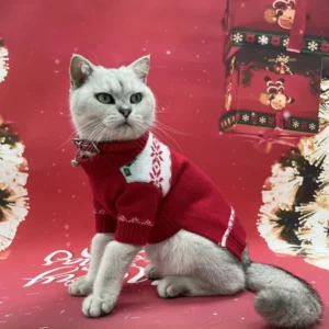 Wholesale Cute Christmas Cat Sweater for Small & Medium Cats – Bulk Holiday Pet Apparel