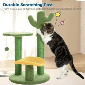 Wholesale Soft Plush Green Cactus Cat Tree – Cozy Climbing Platform for Pet Stores & Grooming Salons