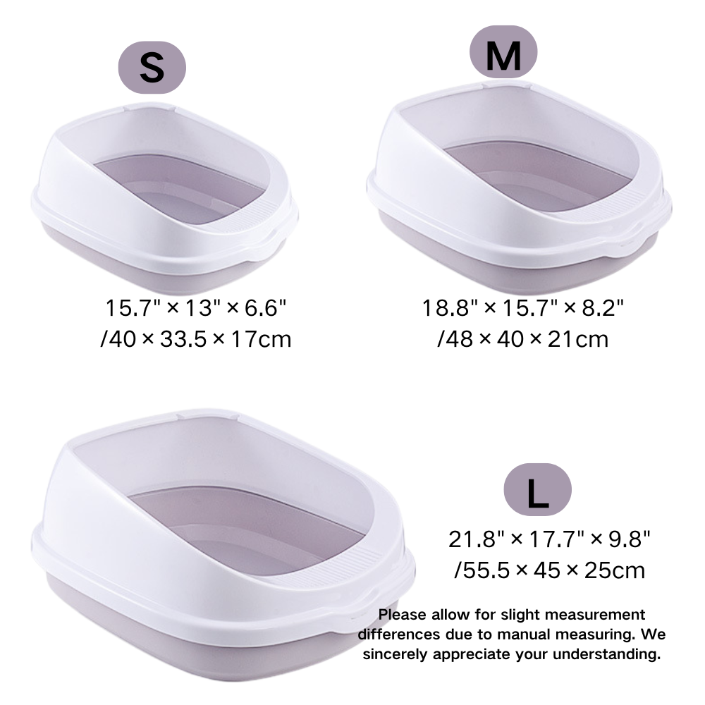 Size Dimensions of High Side Open Top Cat Litter Box for Cats and Kittens