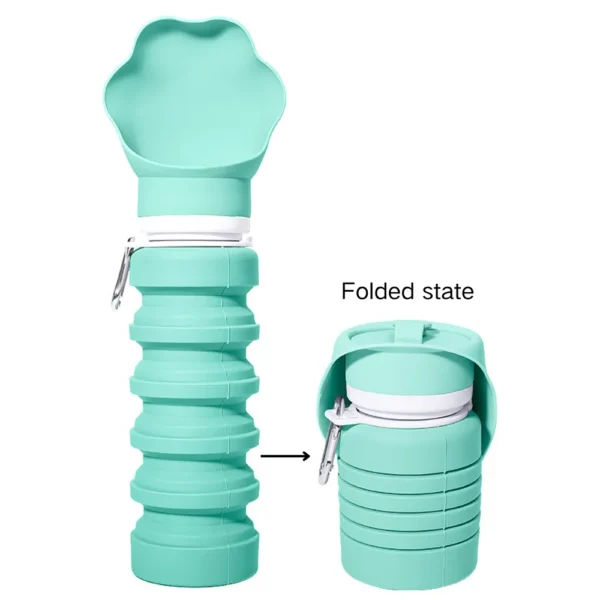 Collapsible Silicone Pet Water Bottle – Portable Foldable Travel Drinking Bottle for Dogs & Cats