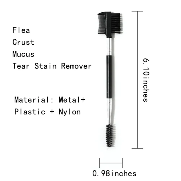 10005 Size chart of double-sided tear stain remover comb for pets