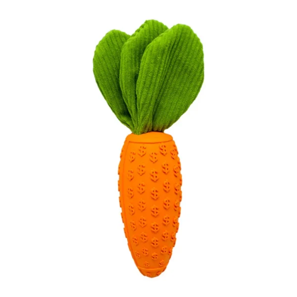 Interactive Carrot-Shaped Rubber Squeaky Dog Toy – Teeth Cleaning & Durable Chew Toy(MOQ 48)
