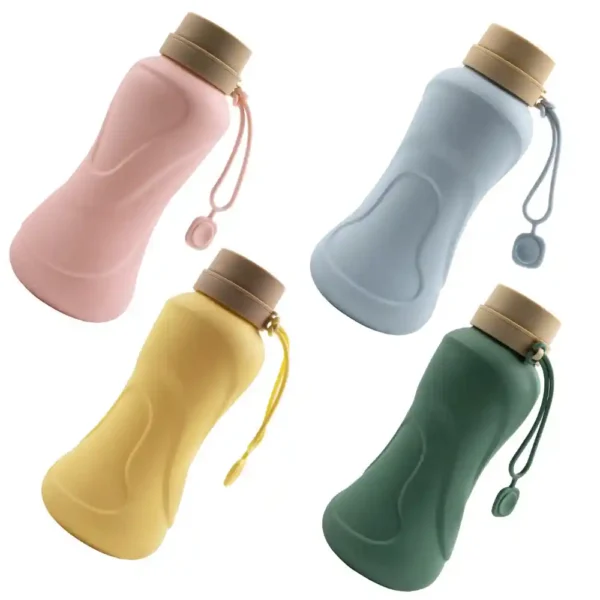 Foldable Silicone Pet Water Bottle Travel Cup for Dogs & Cats(MOQ 40)