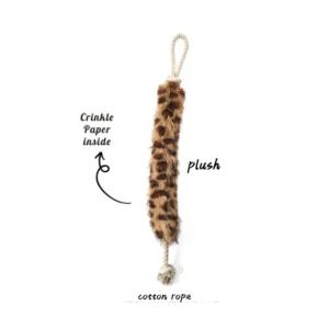 10006 Durable rope knot and plush crinkle fabric details of wholesale dog chew toy
