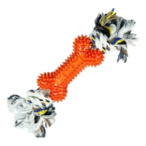 Durable Cotton Rope Bone-Shaped TPR Dog Toy – Outdoor Chew Toy for Pets, Wholesale Supply (MOQ 36, Factory Direct)