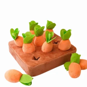 Interactive Carrot Plush Dog Toy with Rope – Teeth Cleaning & Tug Play (6 Carrots / 8 Carrots Options)