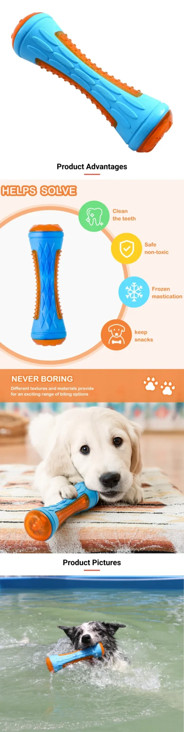 10006 Durable TPR Floating Dog Toy – Interactive Squeaky Chew for Water Play — product photo 5